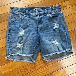 Joe's Jeans Distressed Light Blue Frayed Hem Denim Shorts